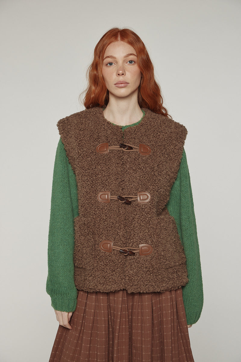Reversible toggle button vest AMENTE - 2