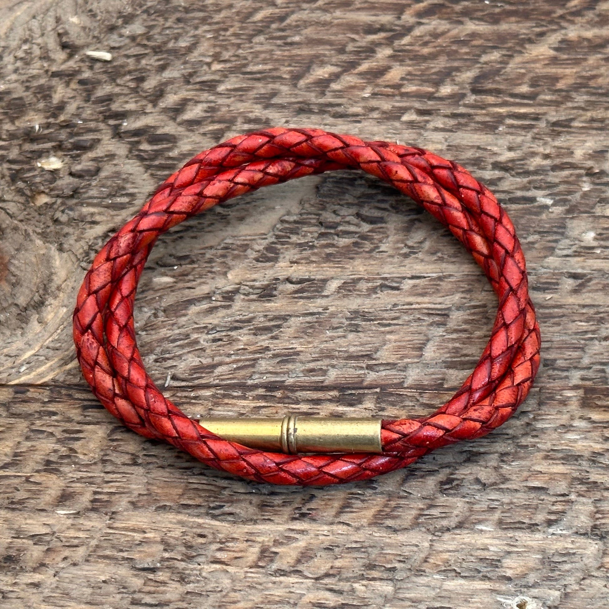 Flint Braided Bracelet Accessories Tres Cuervos Saddle Tan L