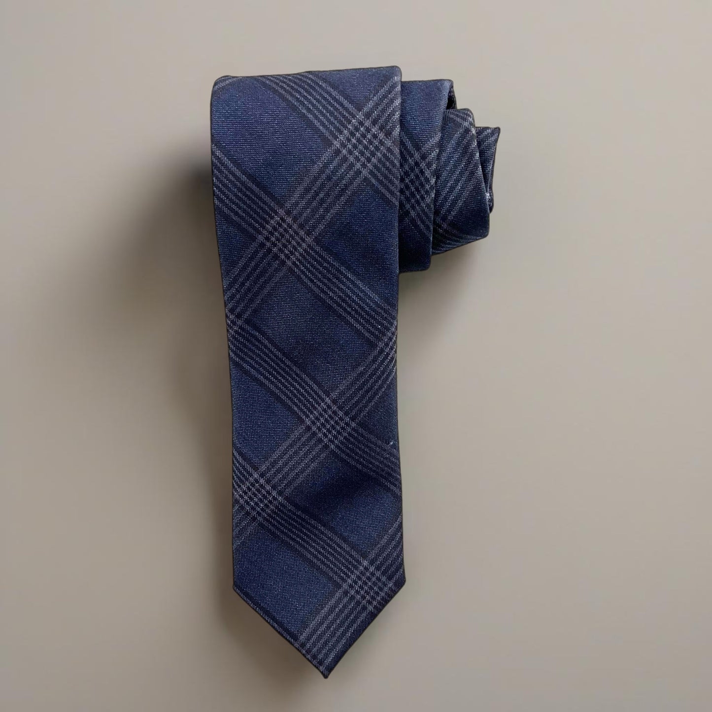 Mini Window Pane Tie Ties Altea Blue Plaid