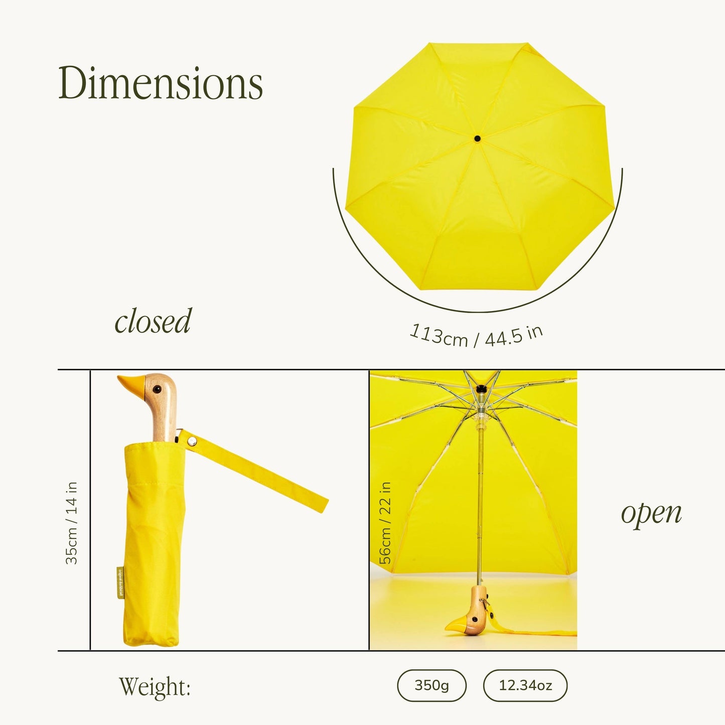 Summer Yellow Compact Duck Umbrella  Original Duckhead US   