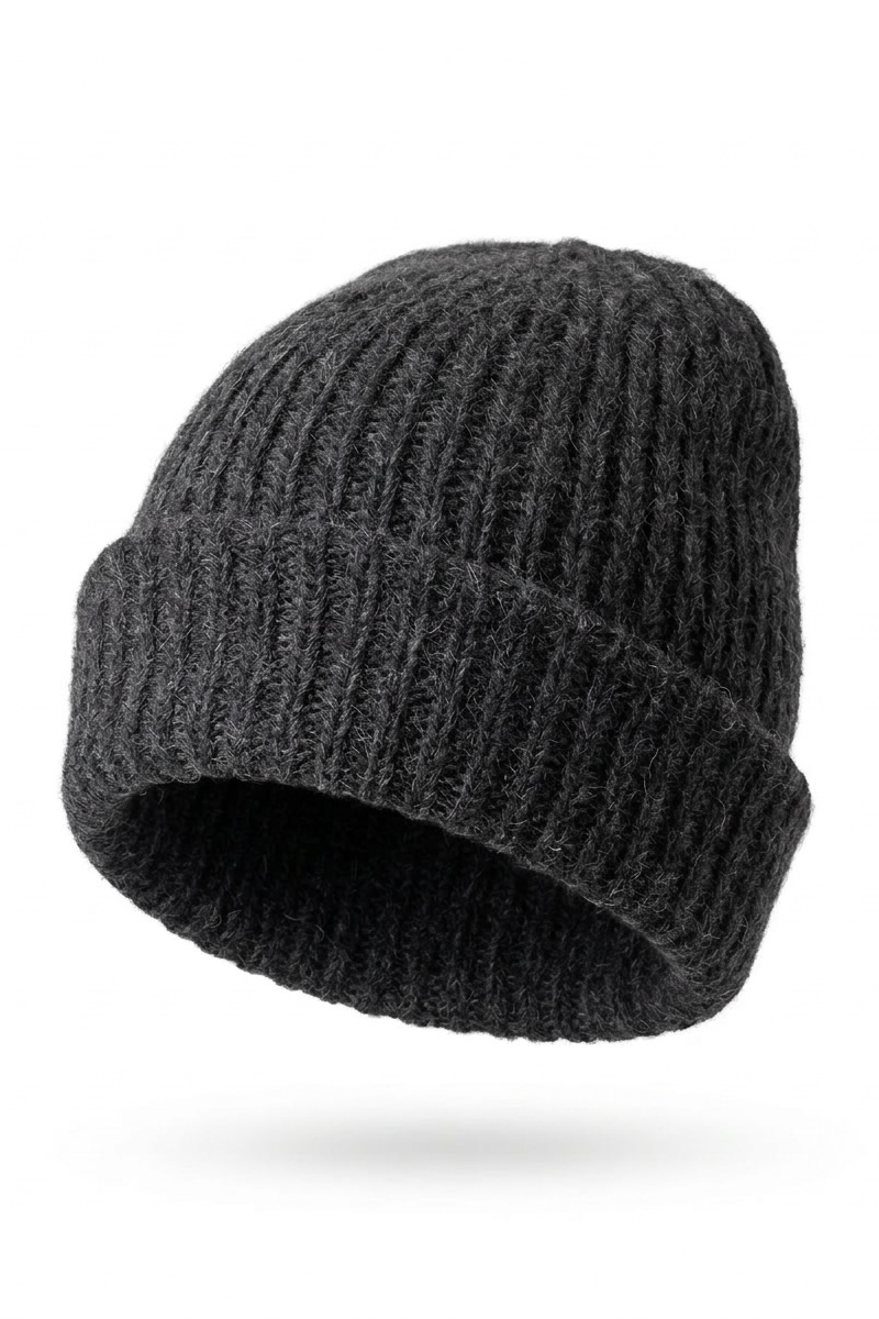 Lofted Alpaca Wool Beanie in Charcoal Beanies CHRISTINE ALCALAY