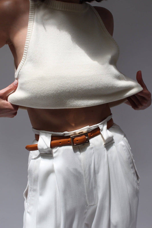 Lois Genuine Leather Belt with Gold Hardware Belts Na Nin