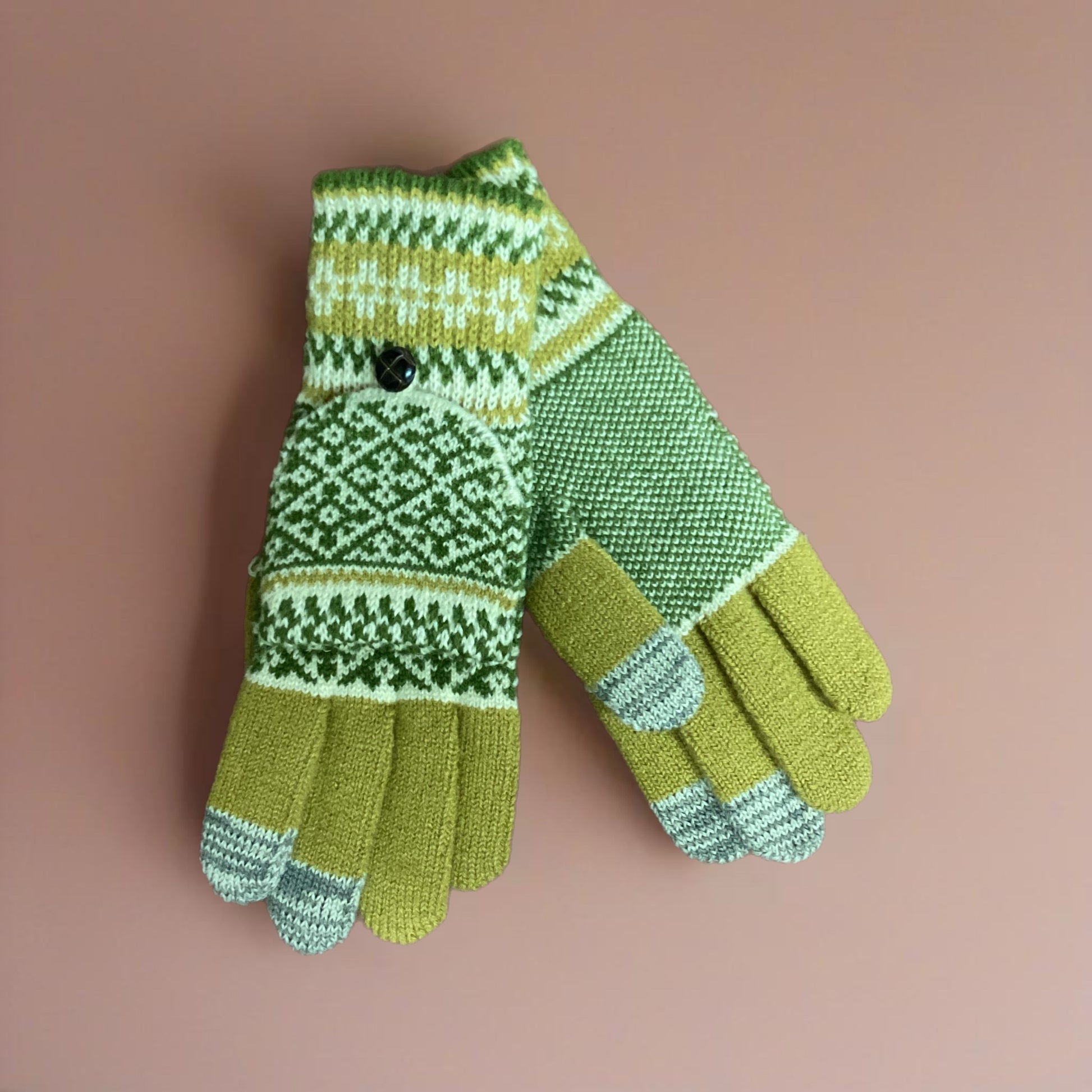 Mit Knit Gloves Gloves Evolg Mustard x Vanilla x Olive O/S