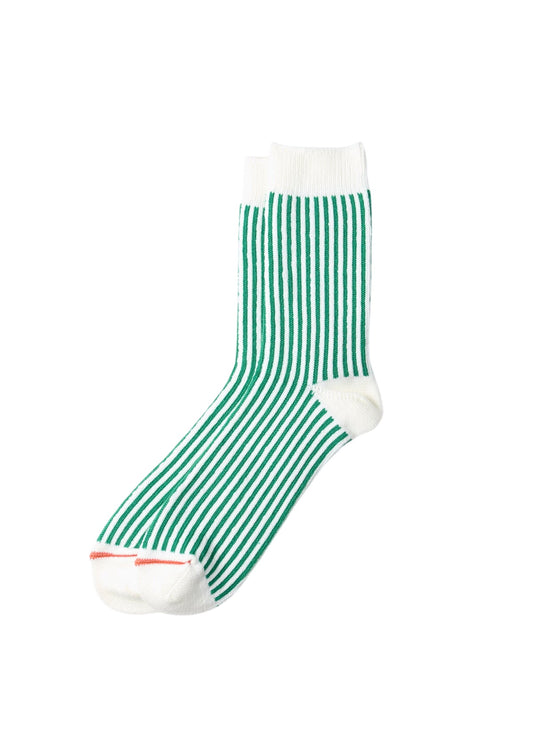 Vertical Stripe Socks Accessories RoToTo WHITE/GREEN M