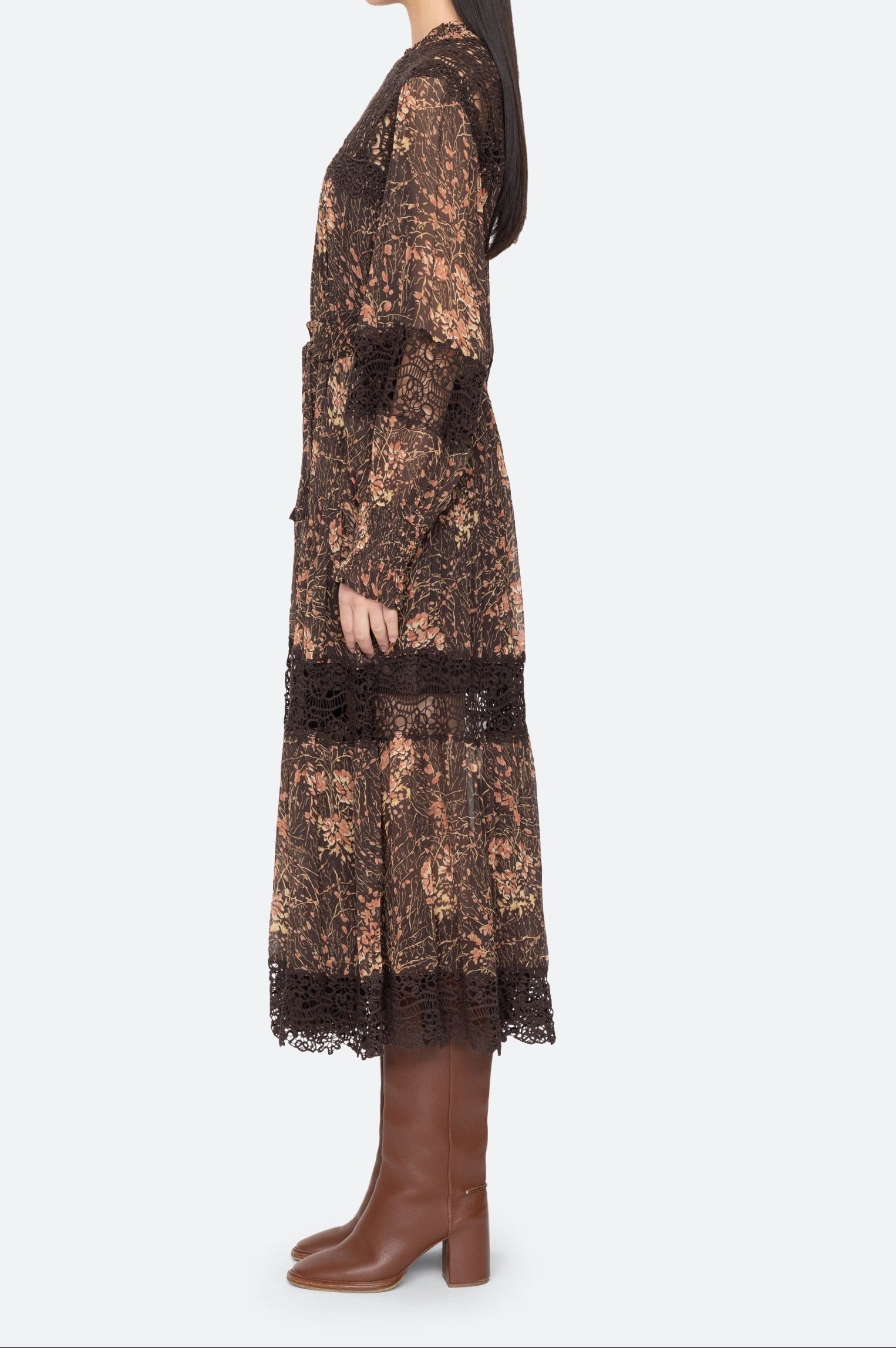 luisa printed mini dress Luisa Print L/S Dress Brown / S