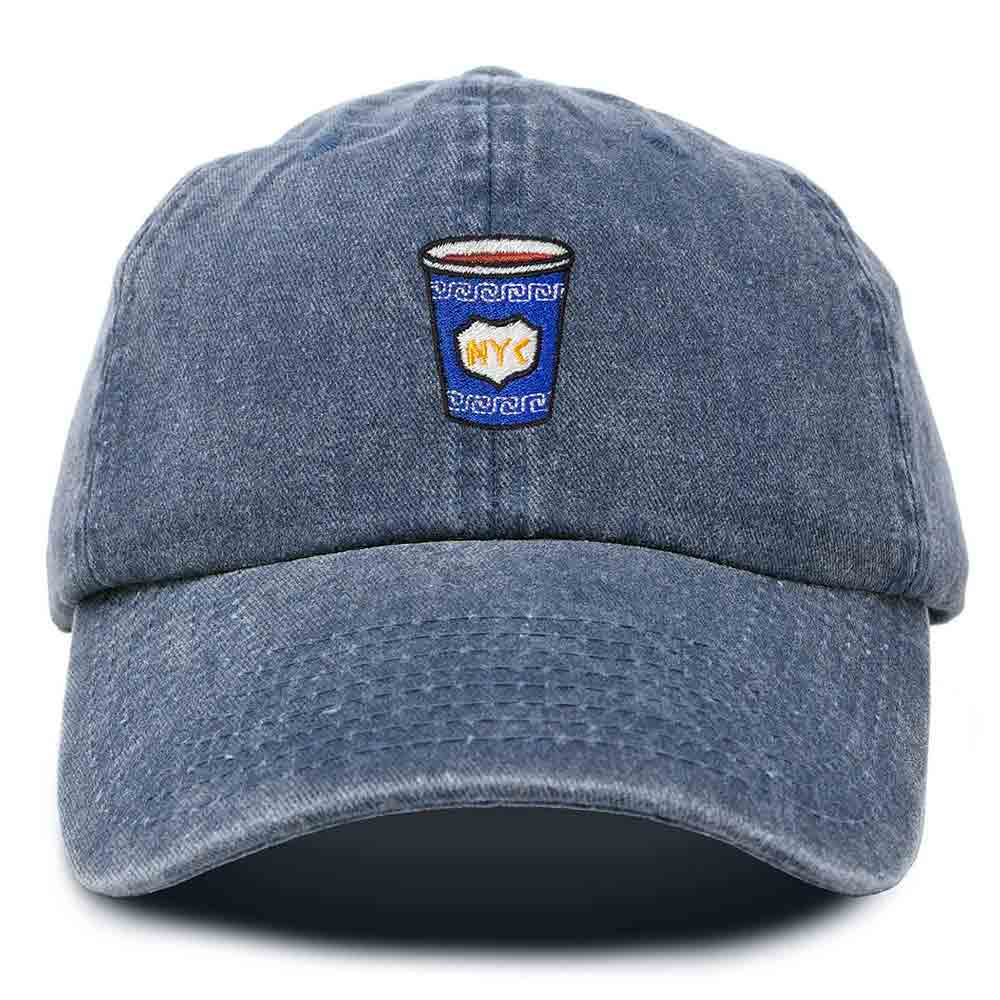 Dalix Classic NYC Coffee Cup Hat Hats Dalix Washed Navy Blue