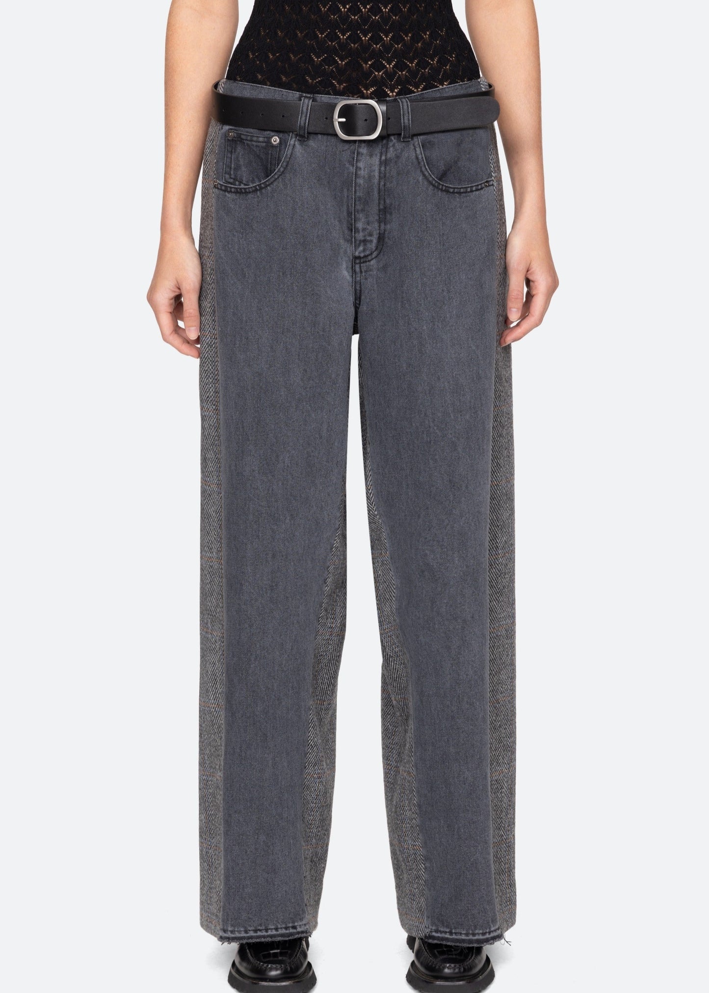 Eleni Denim Combo Pants W/ Lthr Belt Jeans SEA NEW YORK