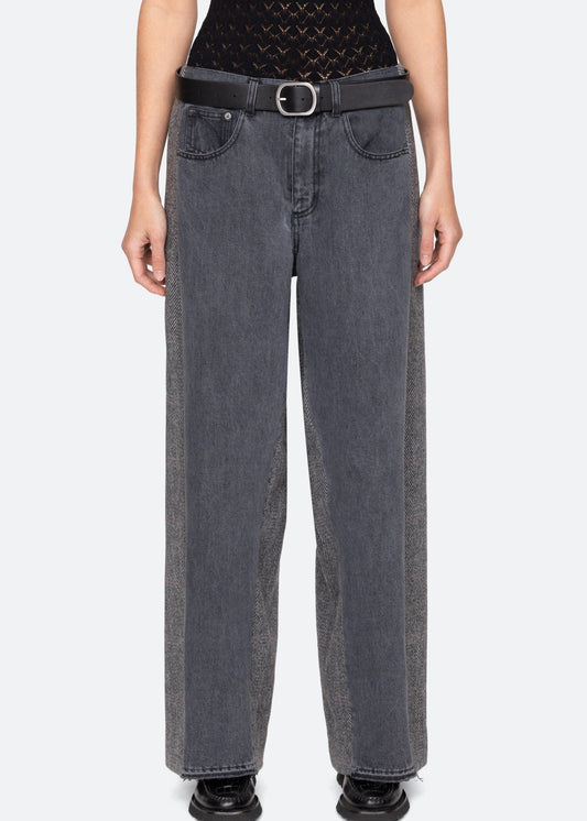 Eleni Denim Combo Pants W/ Lthr Belt Jeans SEA NEW YORK