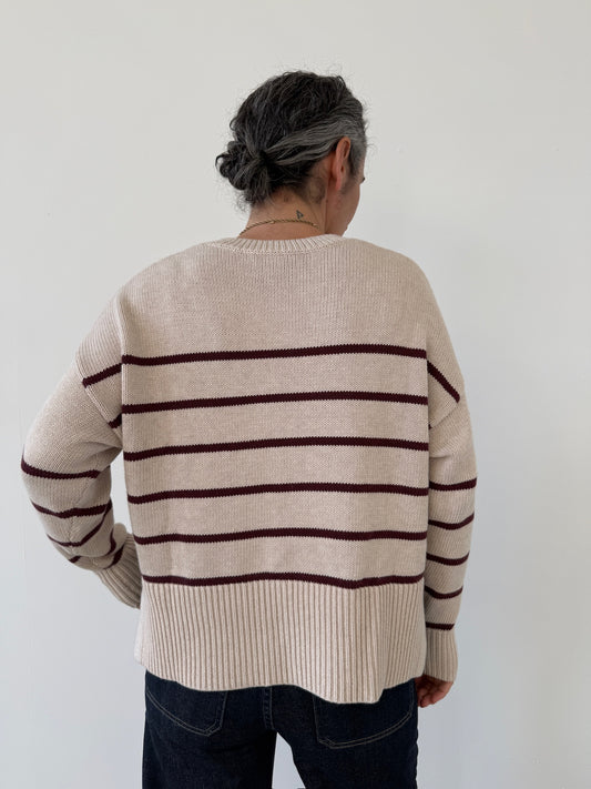 Boxy Breton Stripe Crew Sweaters Autumn Cashmere