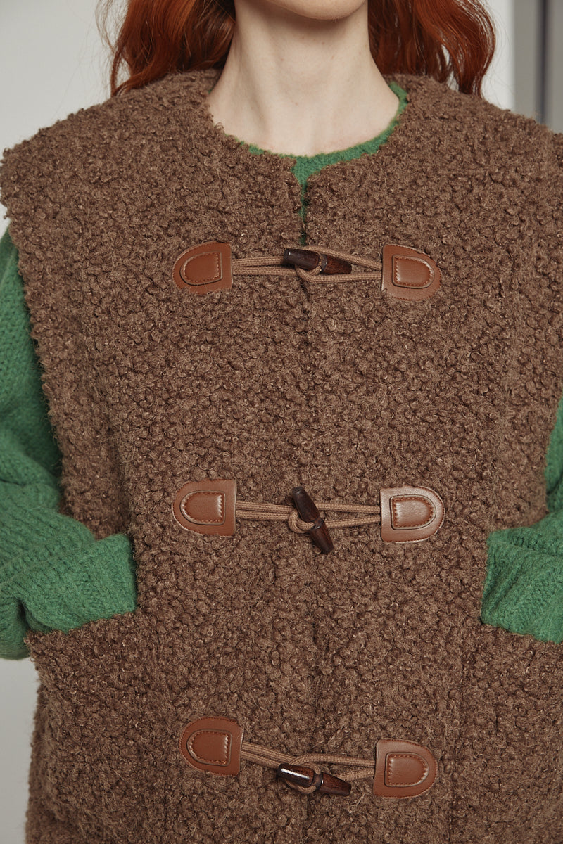 Reversible toggle button vest AMENTE - 6