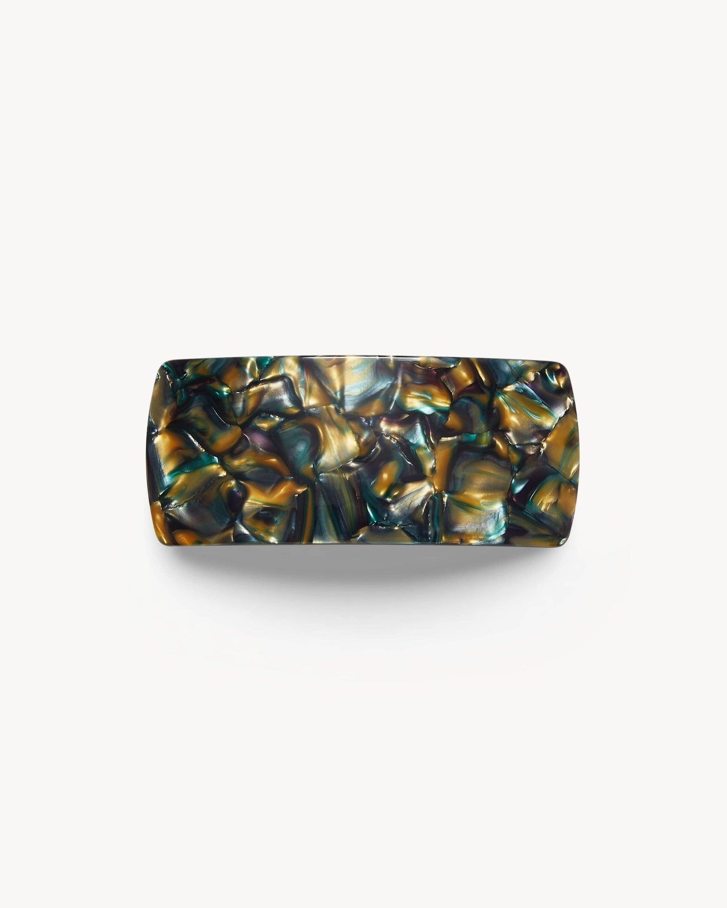 Jumbo Box Barrette in Green Tortoise Hair Accessories MACHETE
