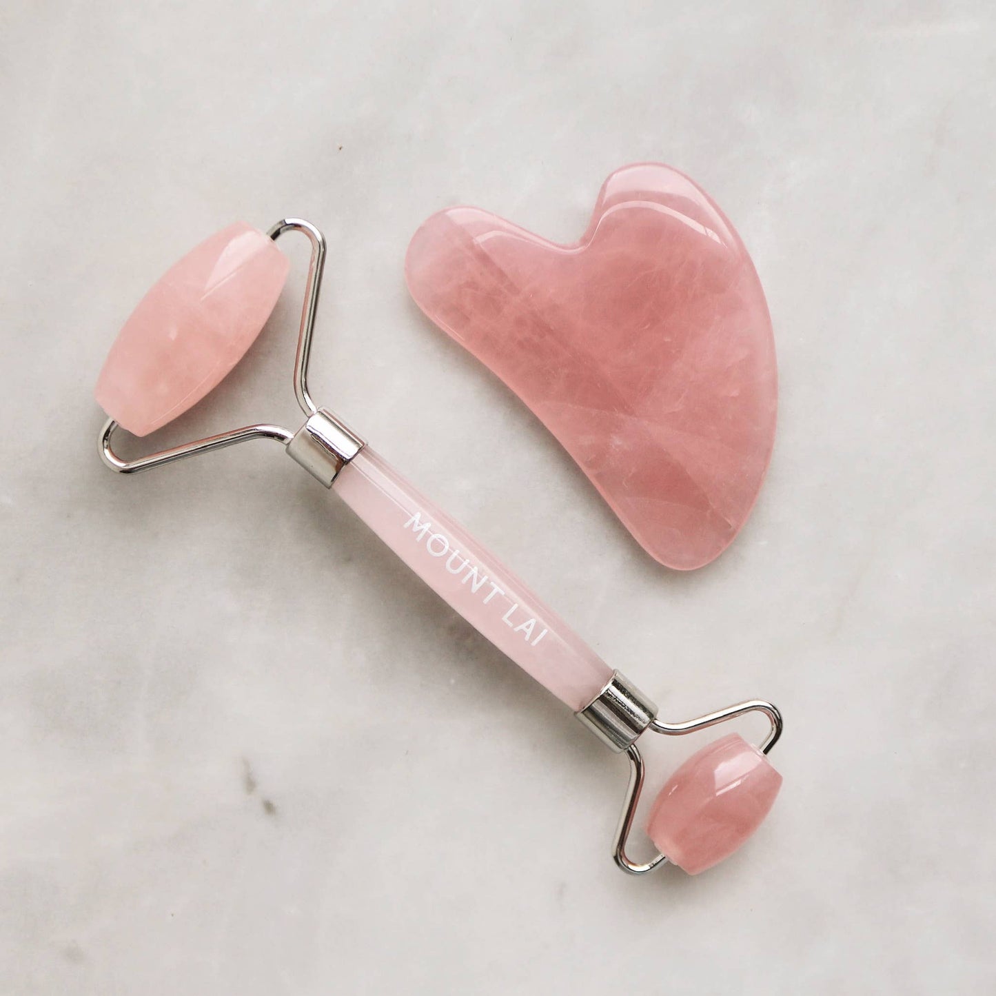 The De-Puffing Rose Quartz Facial Roller Beauty Mount Lai