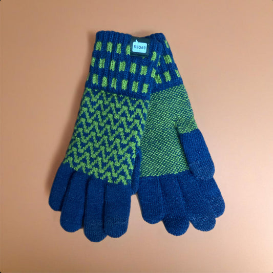 Persons Knit Gloves Gloves Evolg Navy x Olive O/S