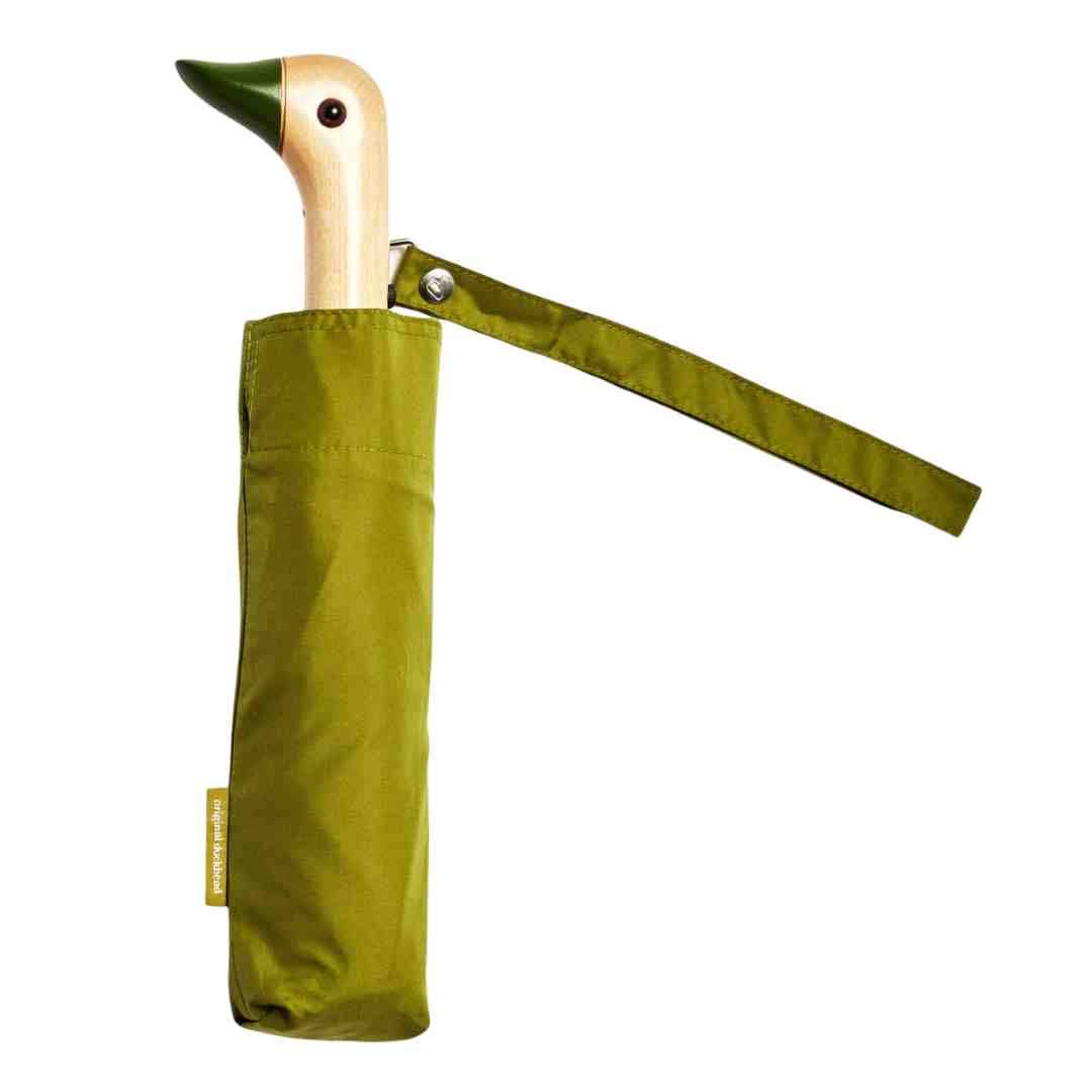 Olive Compact Eco-Friendly Duck Umbrella  Original Duckhead US   