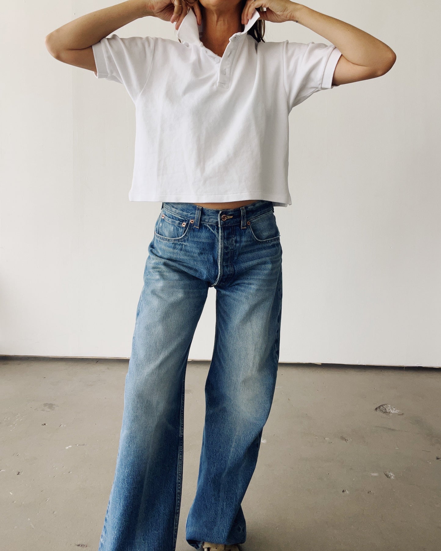 The Boxy Polo White Polos HEY GANG