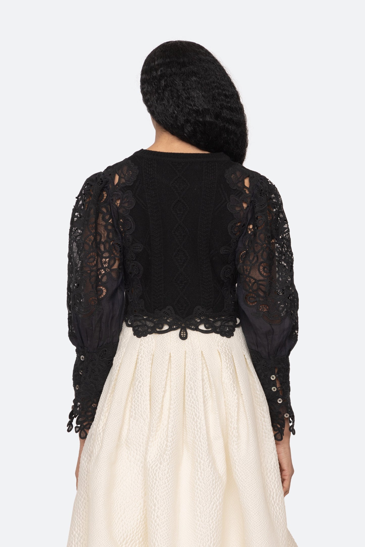 Vania Lace Combo Slv Sweater Sweaters SEA NEW YORK