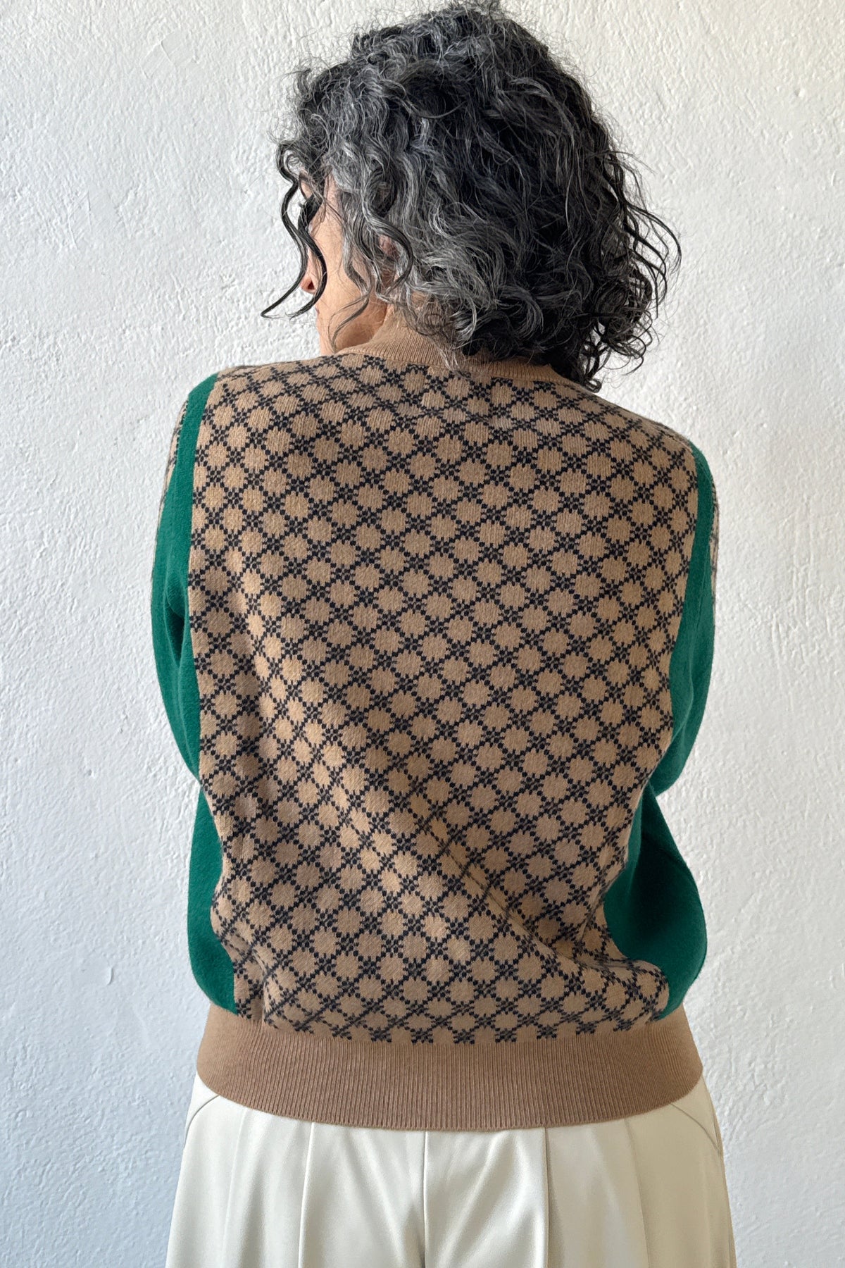 Graphic Sport Block Check Cardigan Jumper 1234 - 4