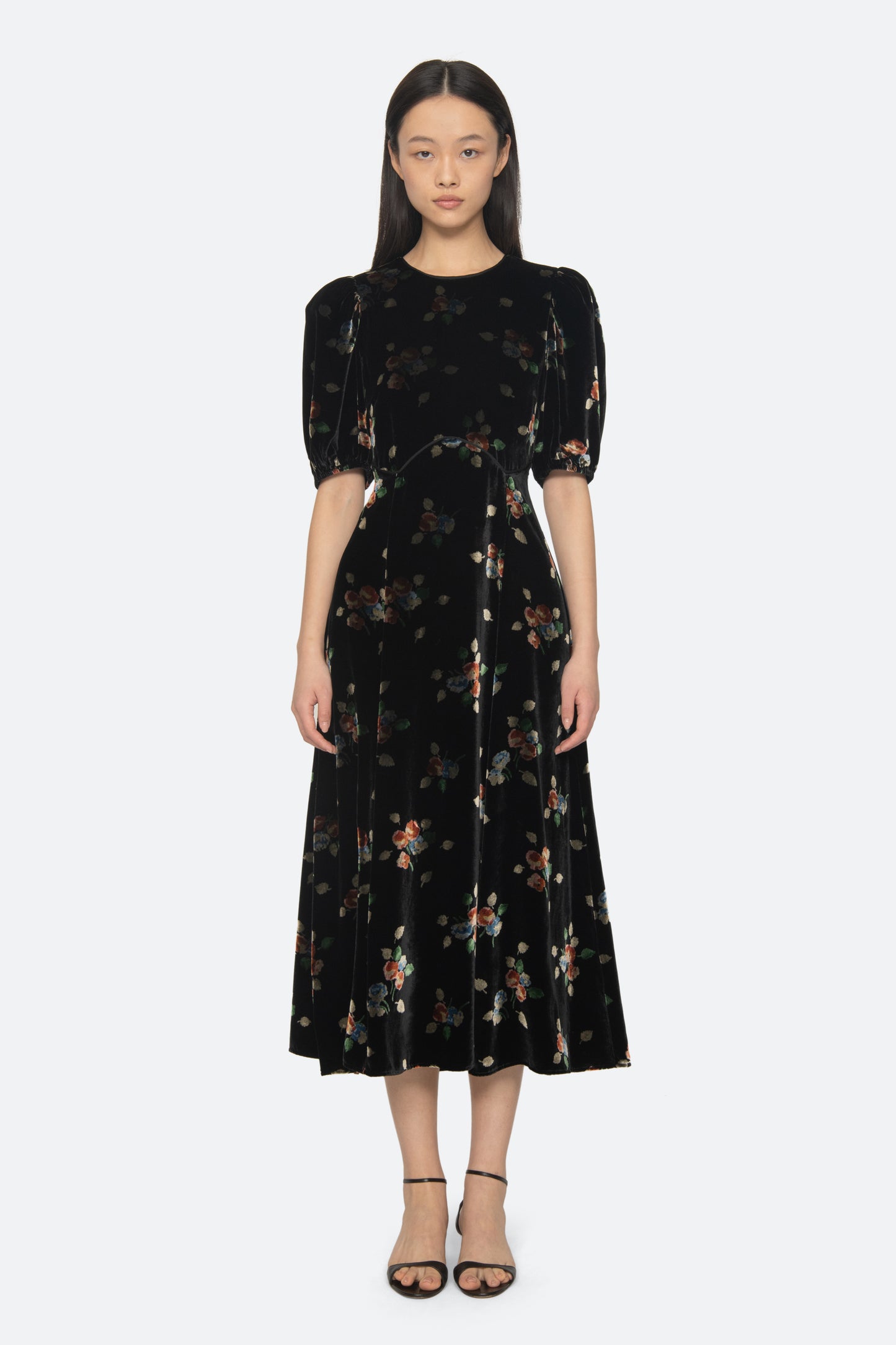 Leda Velvet Puff Slv Midi Dress SEA NEW YORK