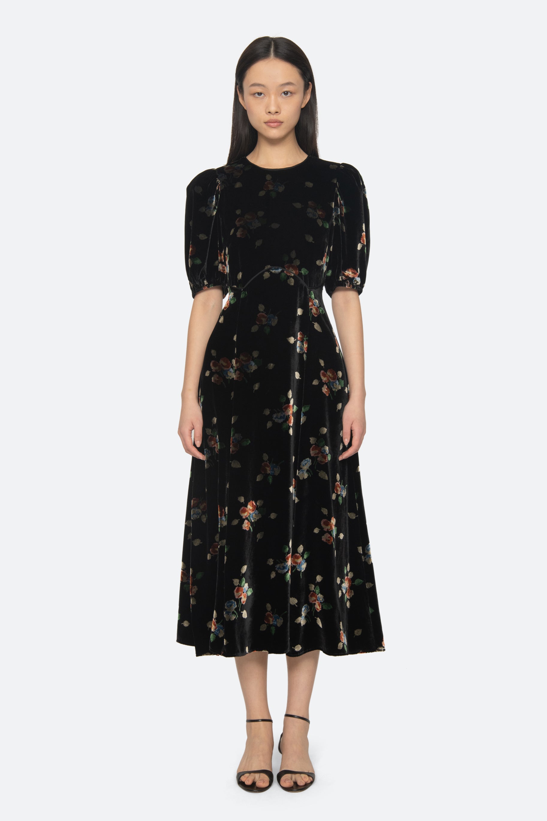 Leda Velvet Puff Slv Midi Dress SEA NEW YORK