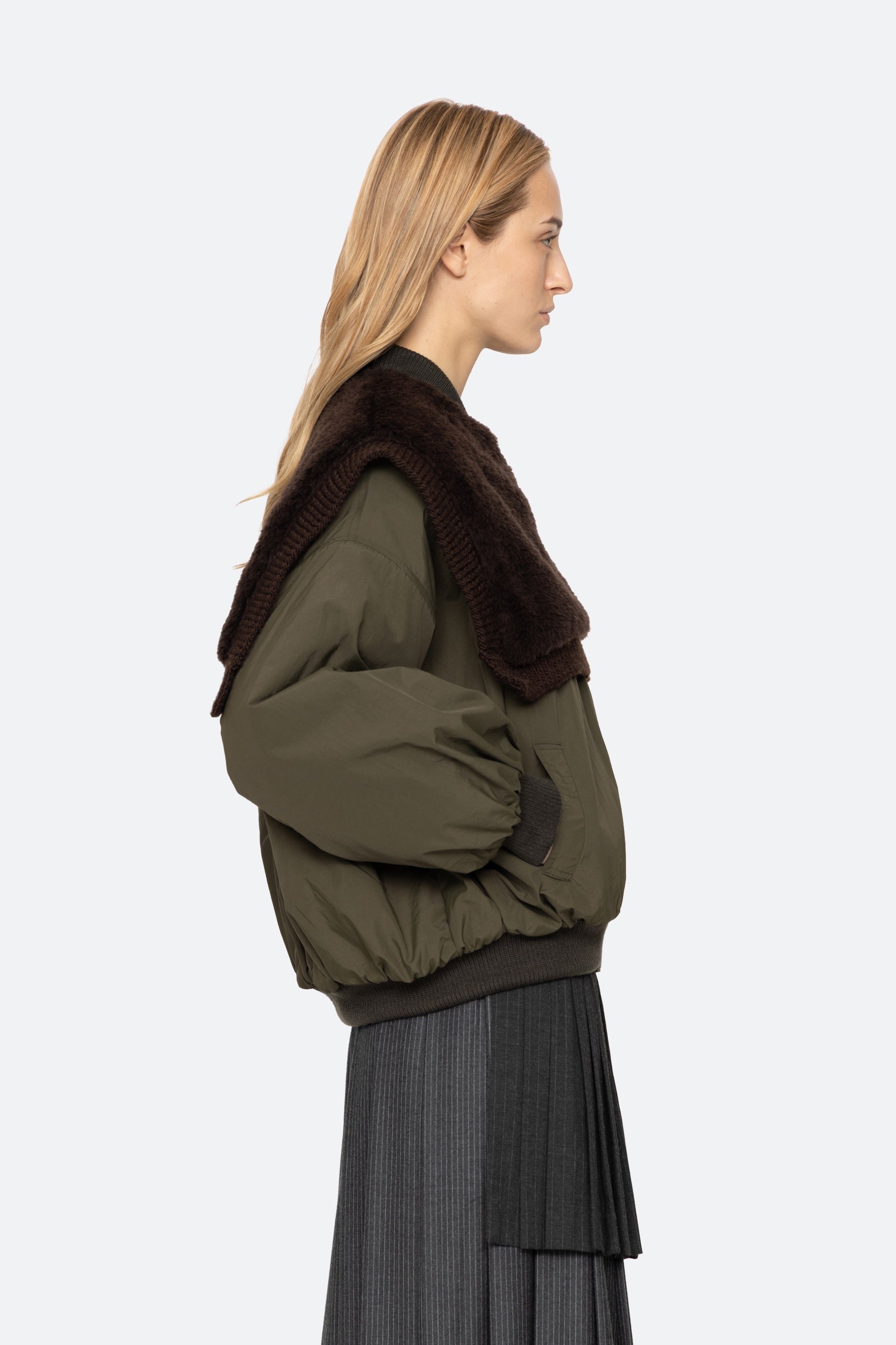 Marta Faux Fur Combo Bomber SEA NEW YORK