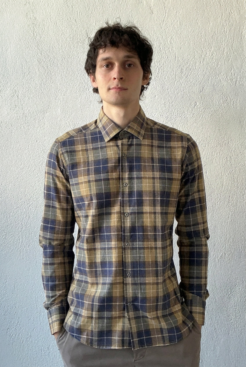 Flannel Ombre Plaid Shirt Shirts fig.