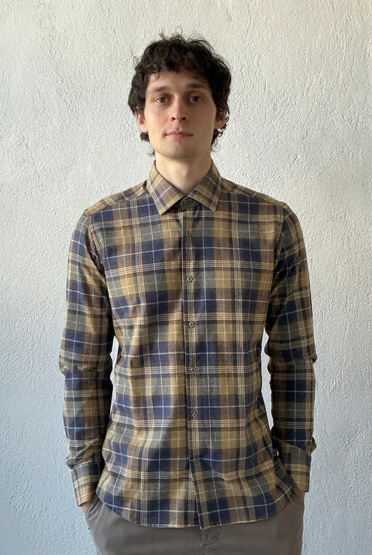 Flannel Ombre Plaid Shirt Shirts fig.