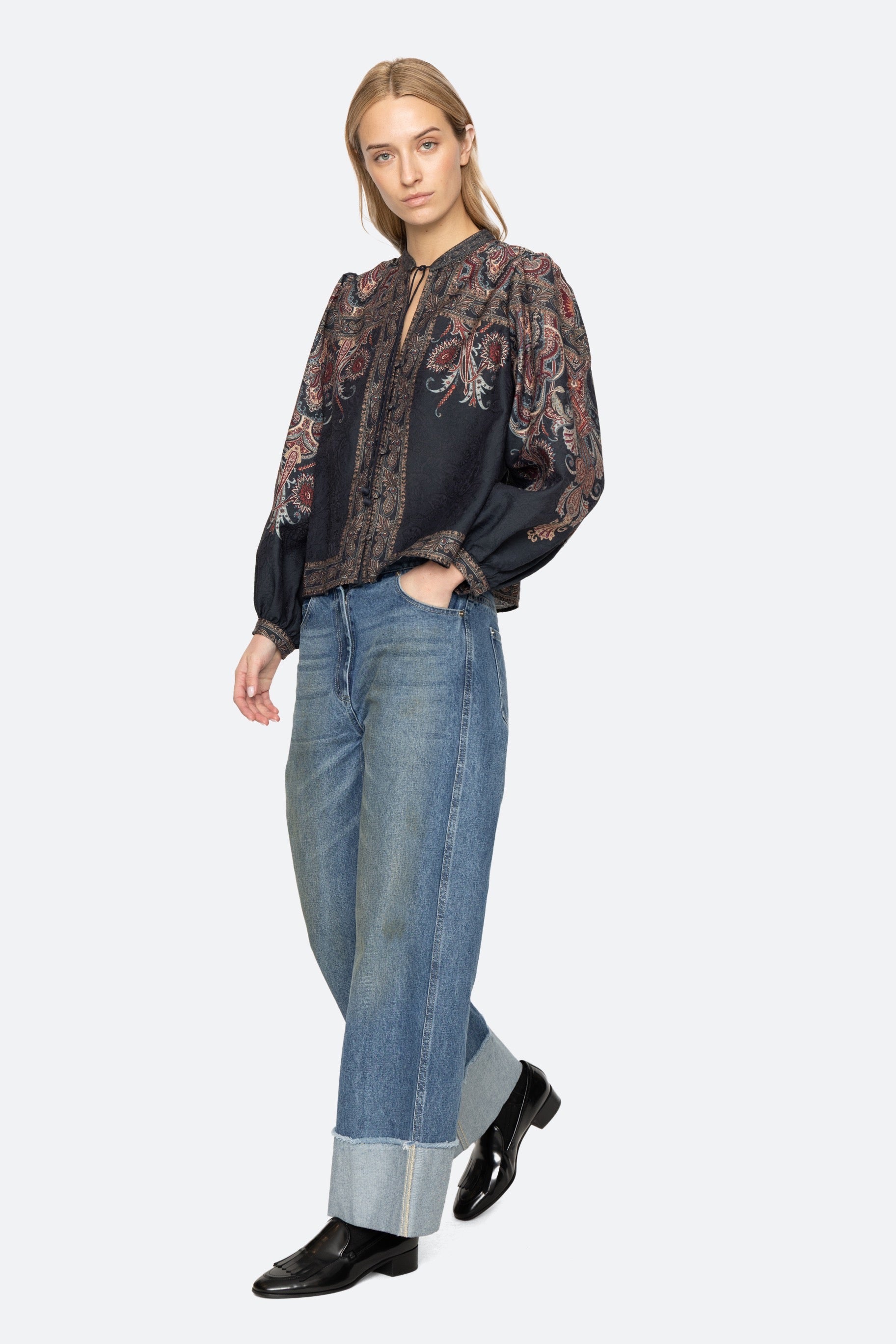 Hyacinth Print Long Sleeve Top Shirts SEA NEW YORK