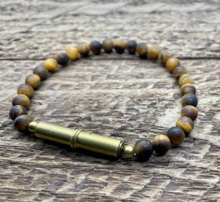 Flint Beaded Single Bracelet Jewelry Tres Cuervos Large Tiger Eye