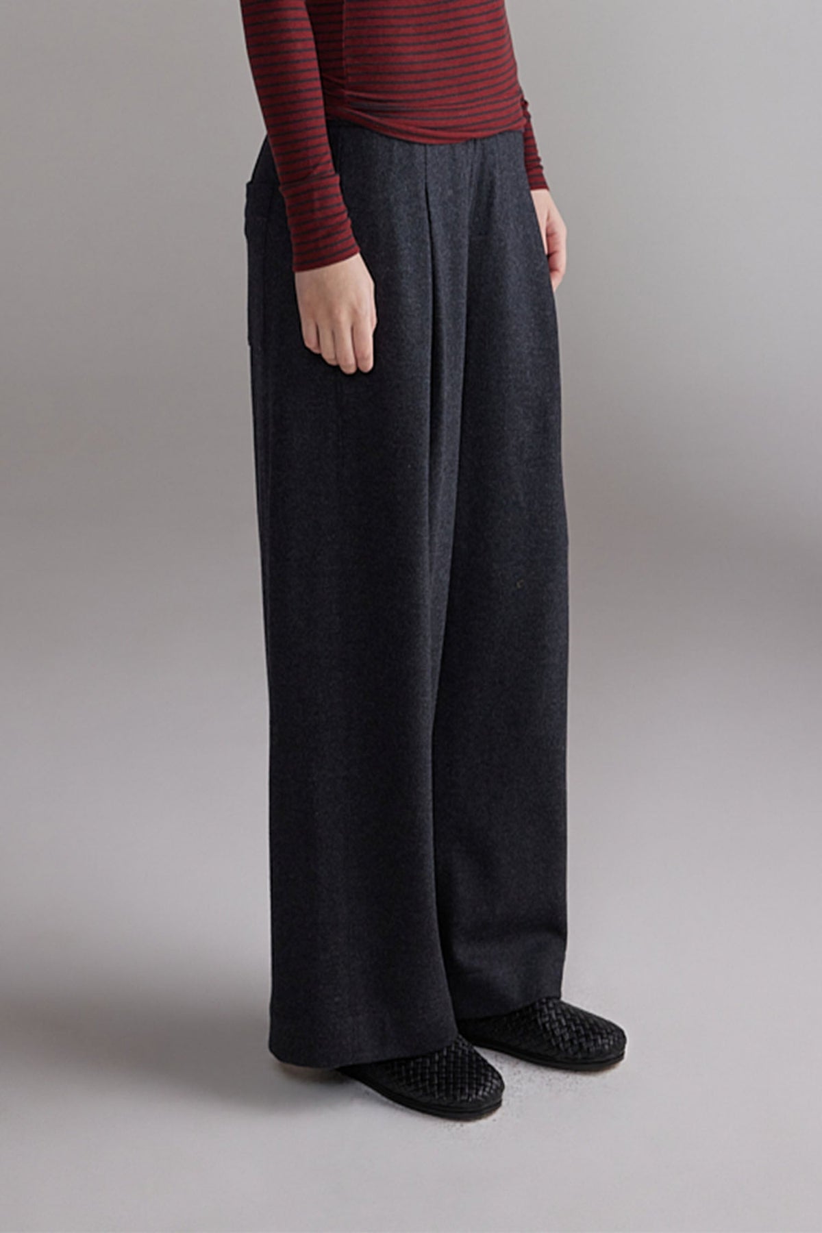 Wool Knit Wide-Leg Pants AMENTE - 2