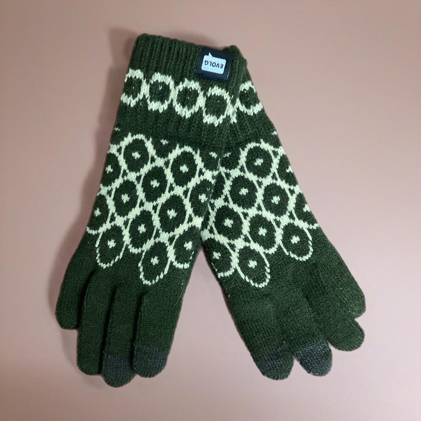 Another Knit Gloves Gloves Evolg D. Olive x Vanilla O/S