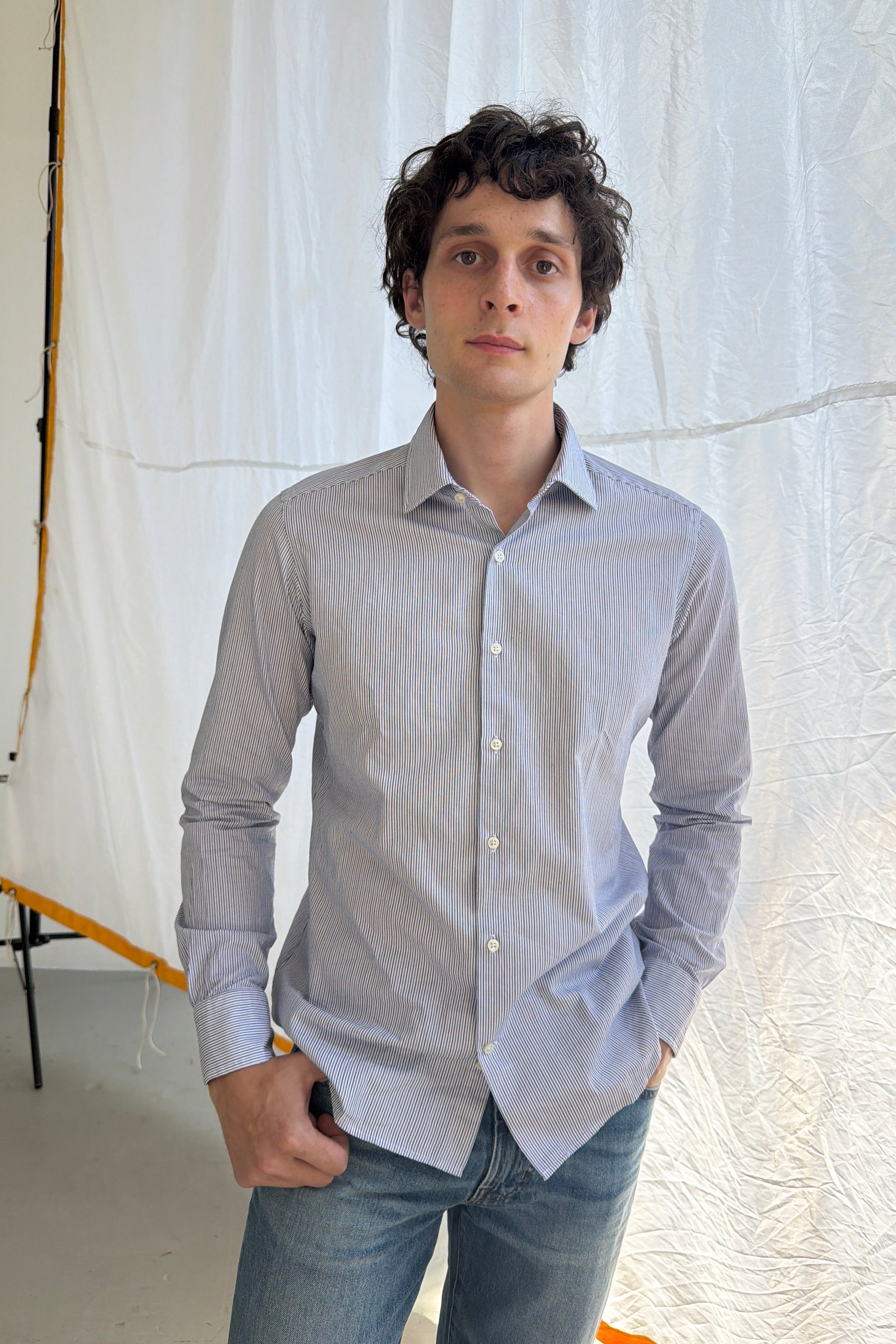 Two-Tone Pinstripe Oxford Shirts fig.