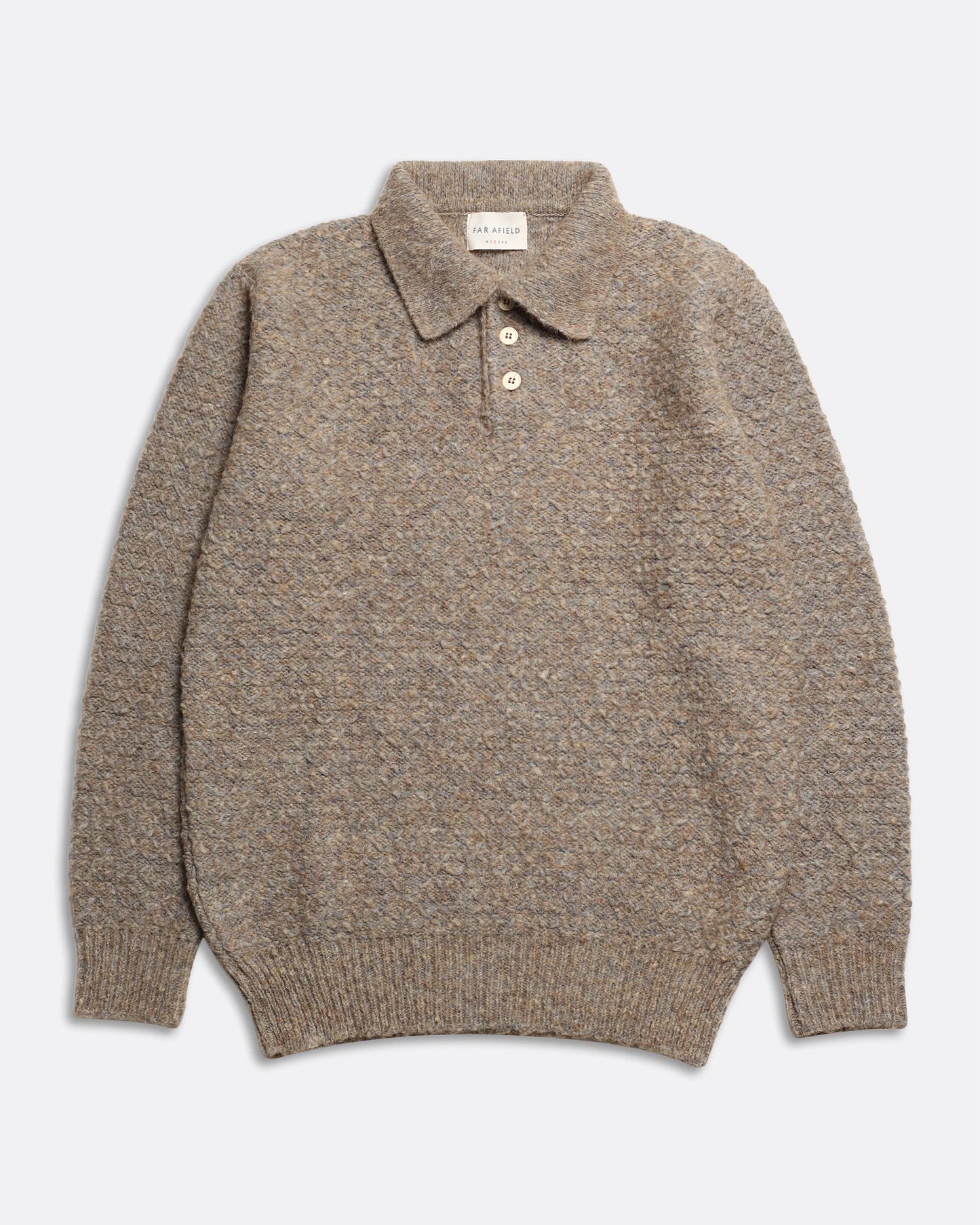 Kier Knitted Polo - Diamond Cable Sweaters Far Afield   