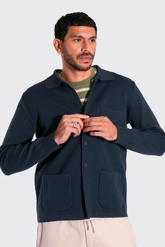 Navy collar cardigan, Far Afield