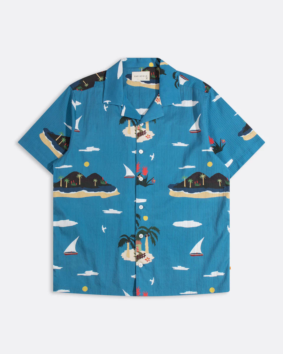 Island Print Stachio Shirt Tops Far Afield