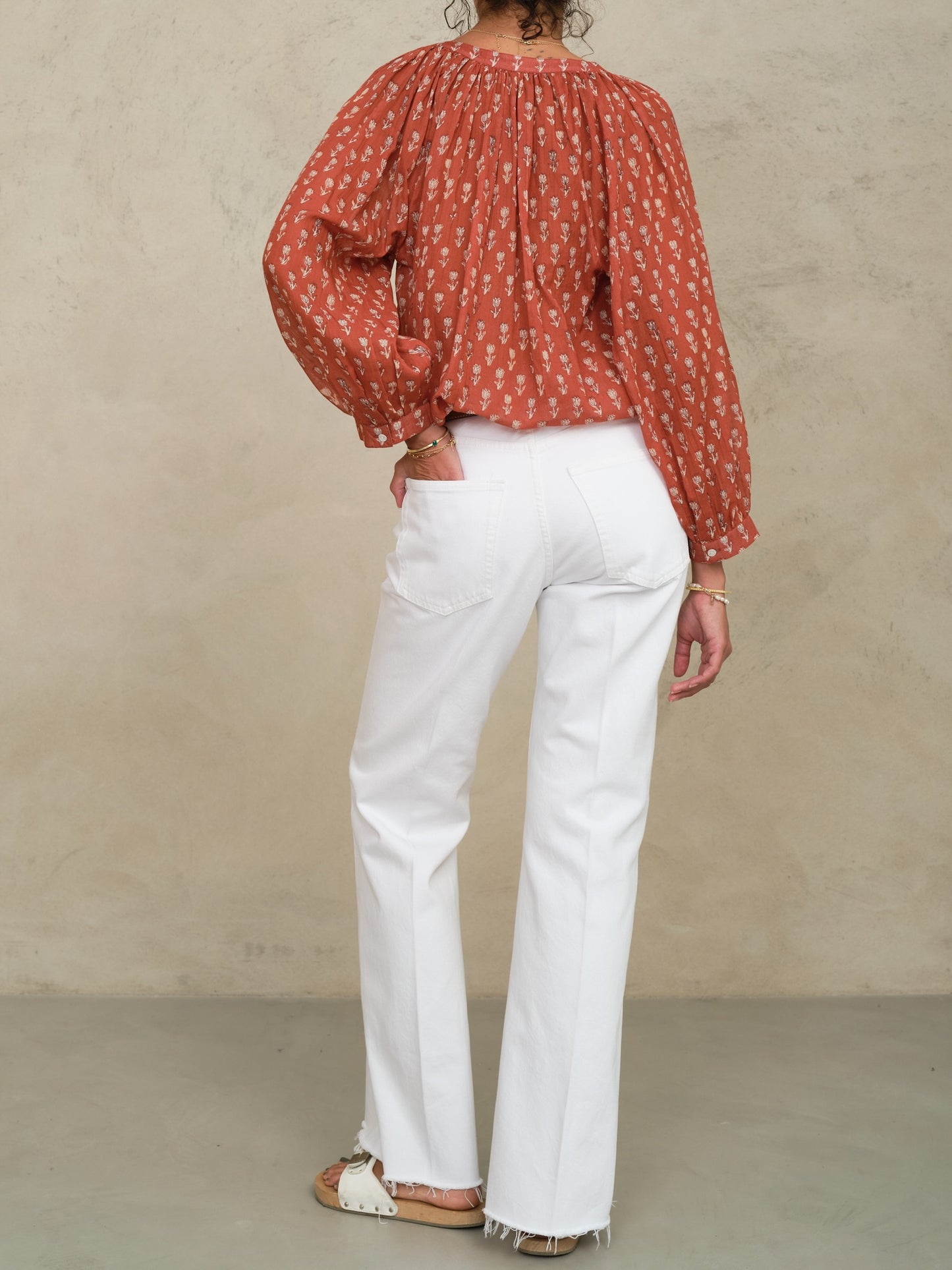 Ari Print Long Sleeve Top Shirts M.A.B.E