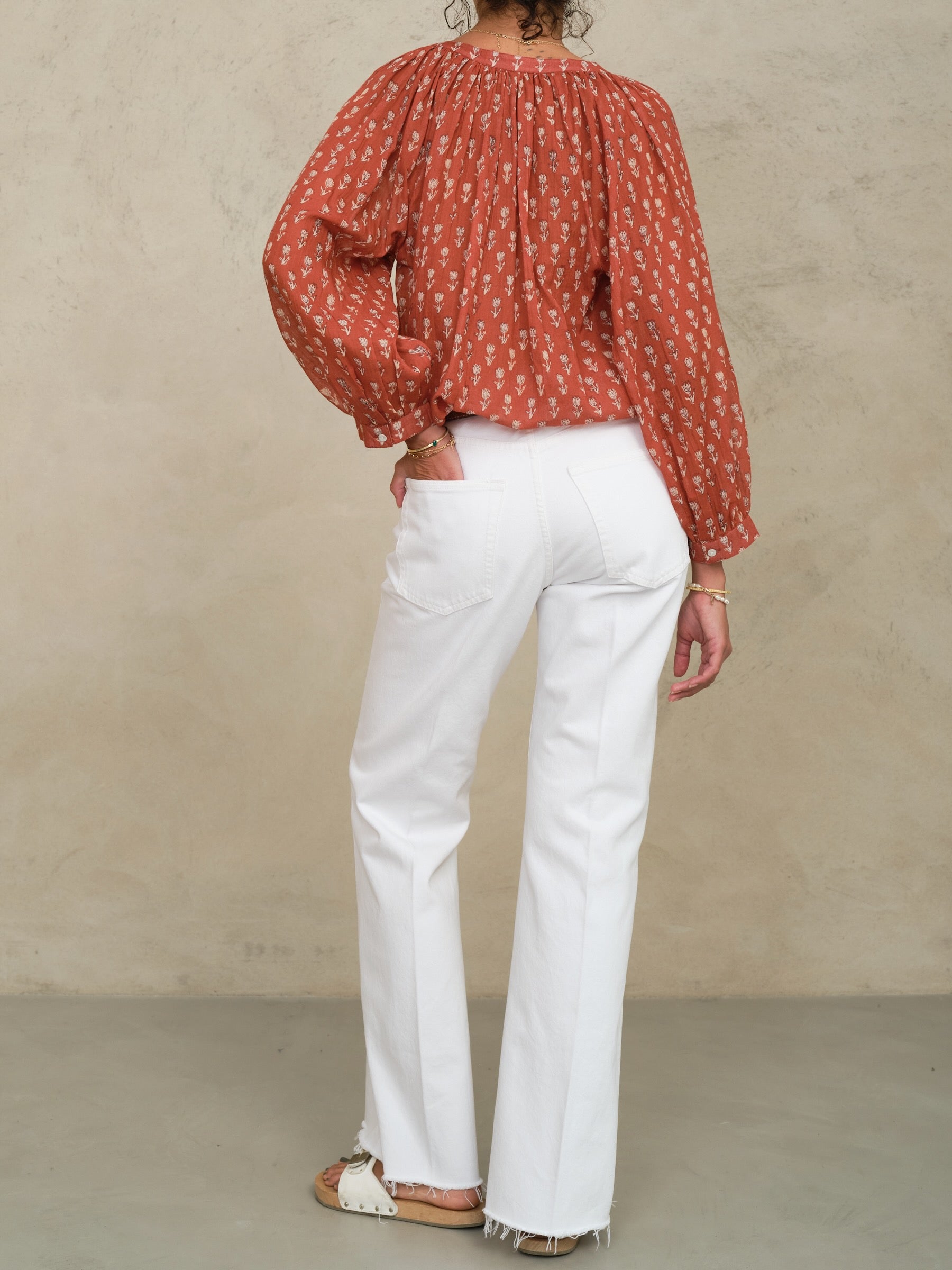 Ari Print Long Sleeve Top Shirts M.A.B.E