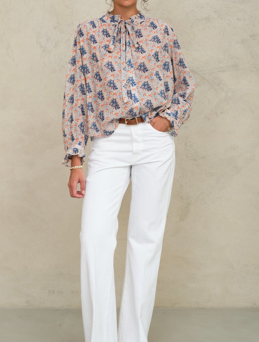 Aster Print Long Sleeve Top Shirts M.A.B.E