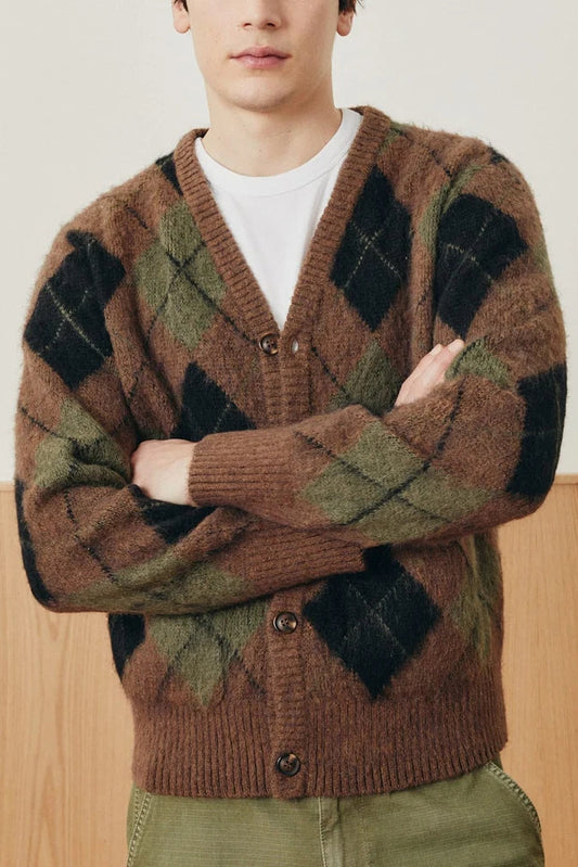 Argyle Cardigan Sweaters Corridor