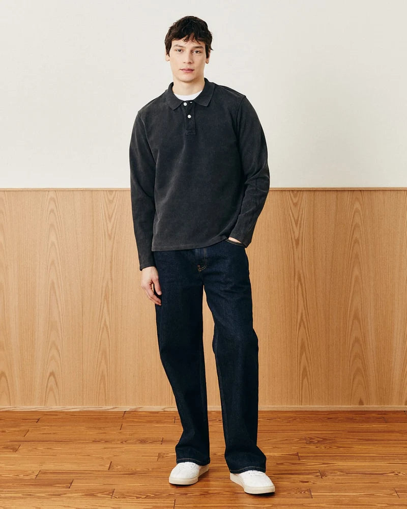 Long Sleeve Pique Polo Polos Corridor