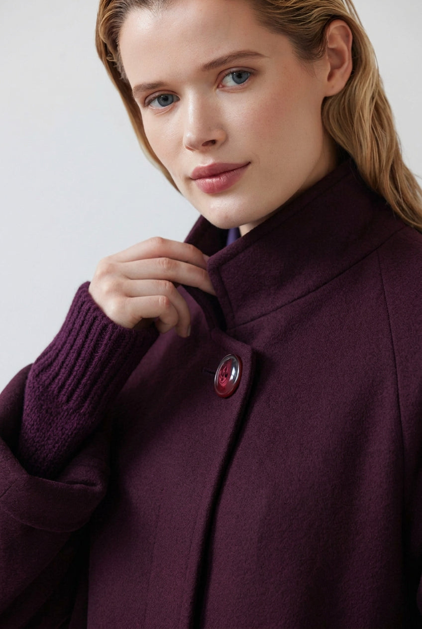 Agnes Coat in Double Faced Wool -Pinot Wine Coats CHRISTINE ALCALAY - 6