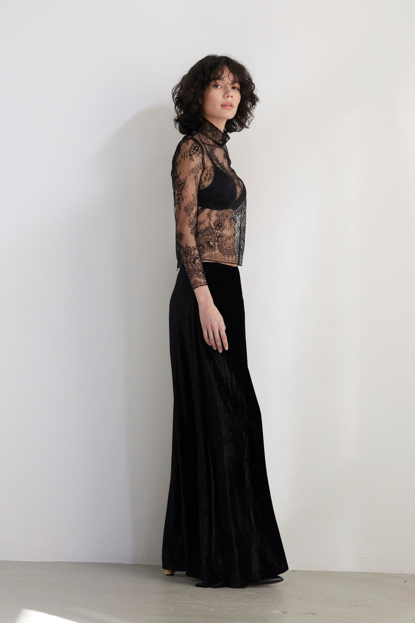 Angela Palazzo Pant in Silk Velvet Pants CHRISTINE ALCALAY - 2