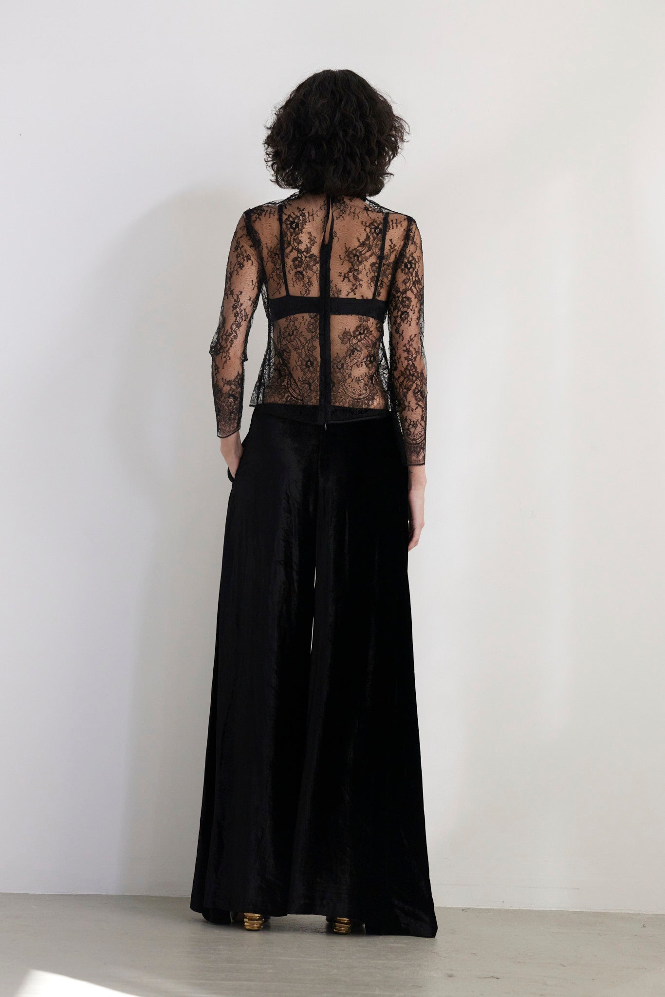 Angela Palazzo Pant in Silk Velvet Pants CHRISTINE ALCALAY - 4