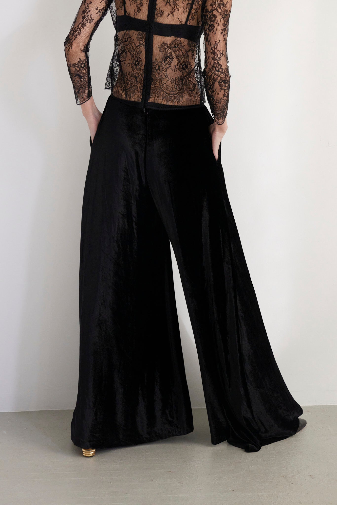 Angela Palazzo Pant in Silk Velvet Pants CHRISTINE ALCALAY - 5