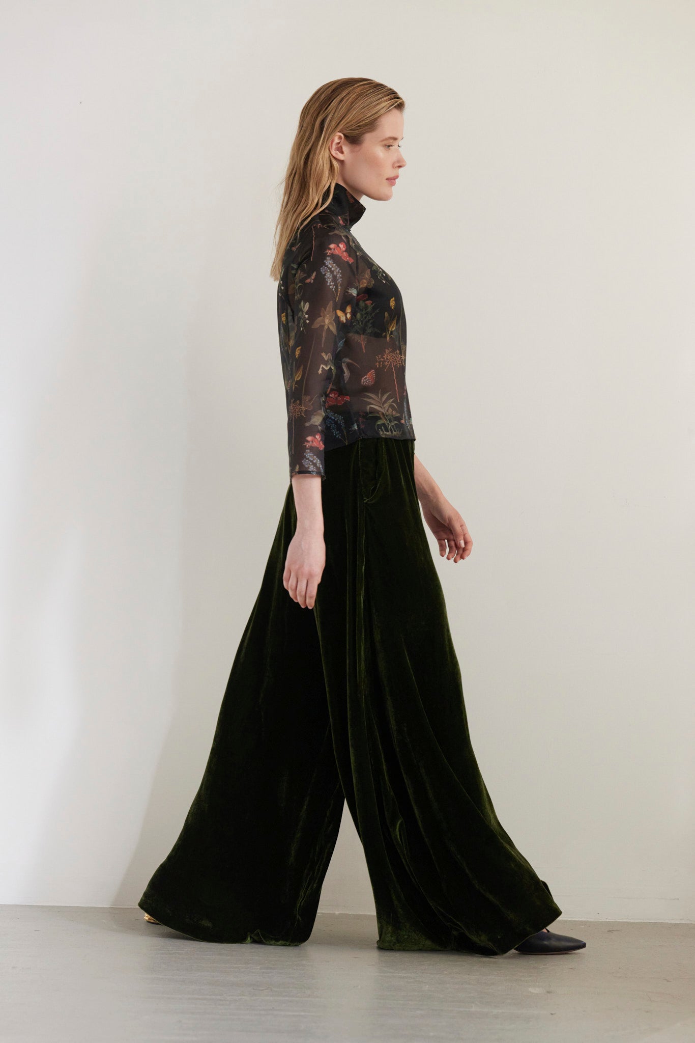 Angela Palazzo Pant in Silk Velvet Pants CHRISTINE ALCALAY - 2