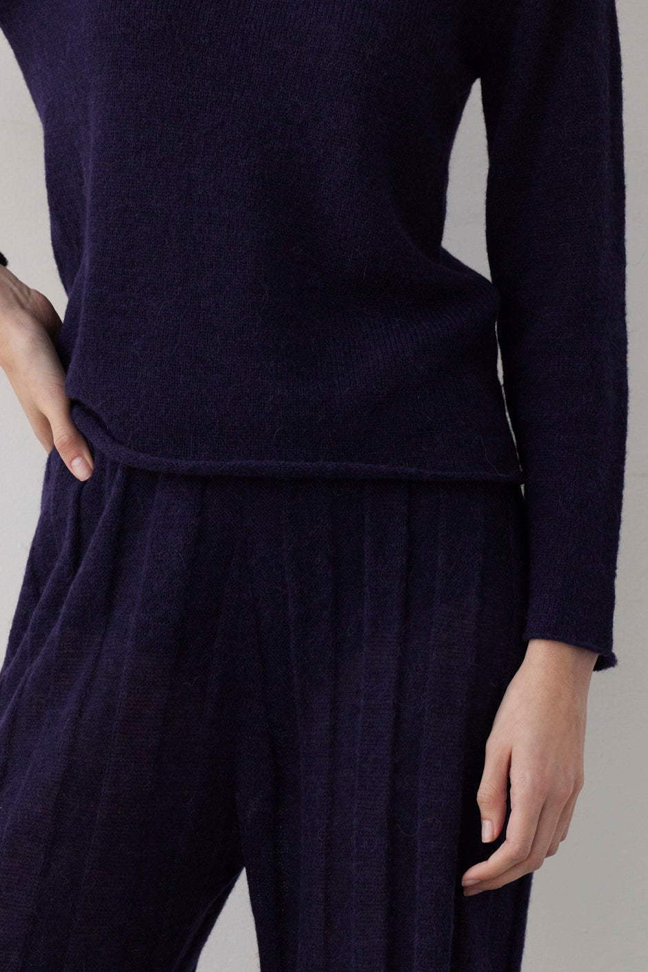 SAMPLE FW26 - Anna Tee Sweater in Baby Alpaca - Blue Ink Samples CHRISTINE ALCALAY - 4