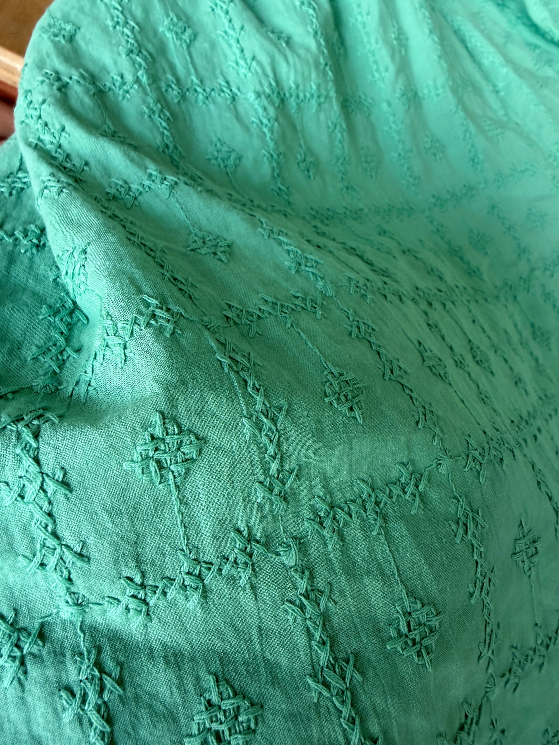 Gigi Shorts in Jade Green Embroidered Cotton Shorts CHRISTINE ALCALAY