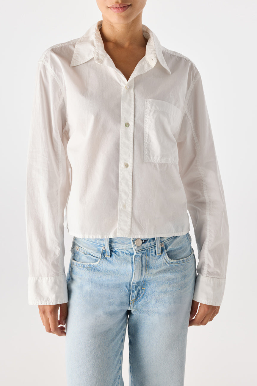 Ruth Crop Shirt AMO Denim WHITE S