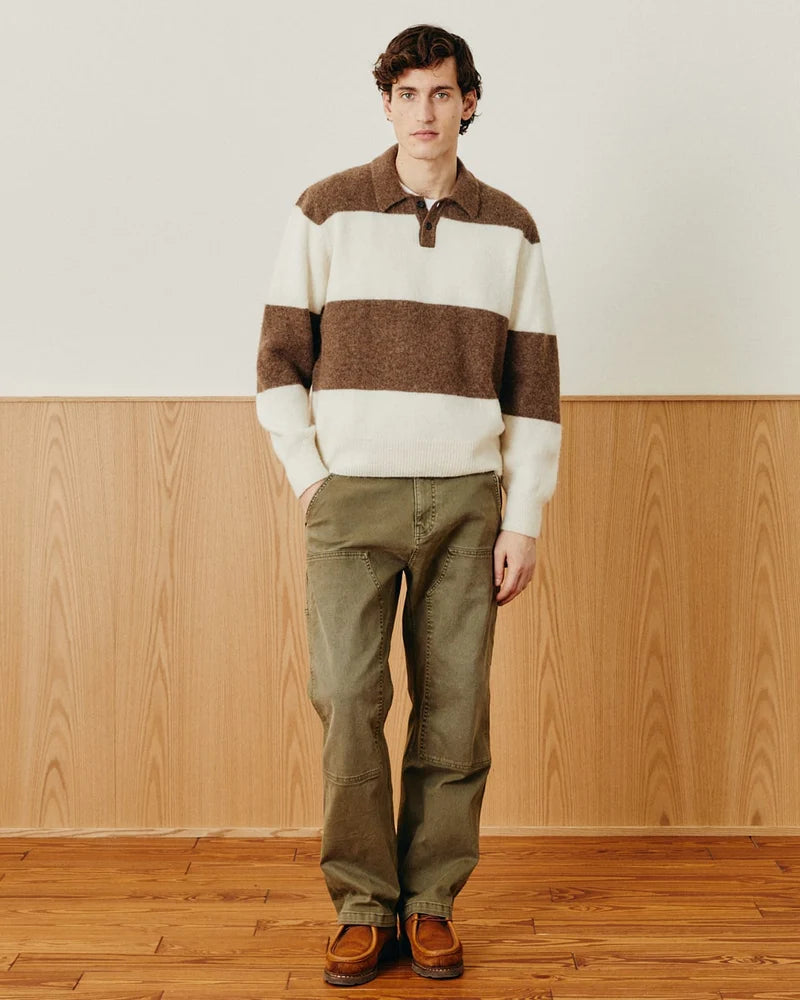 corridor brushed knit rugby on model frontside