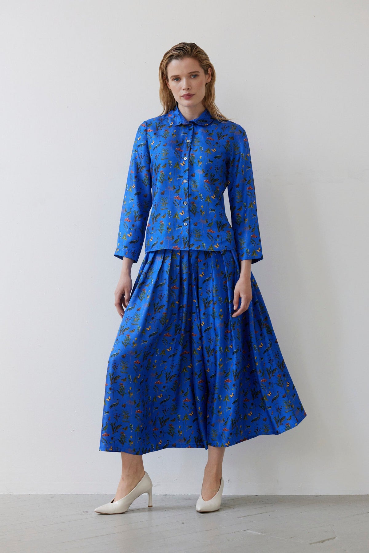 Binty Blouse in Audubon Silk Twill Tops CHRISTINE ALCALAY - 3