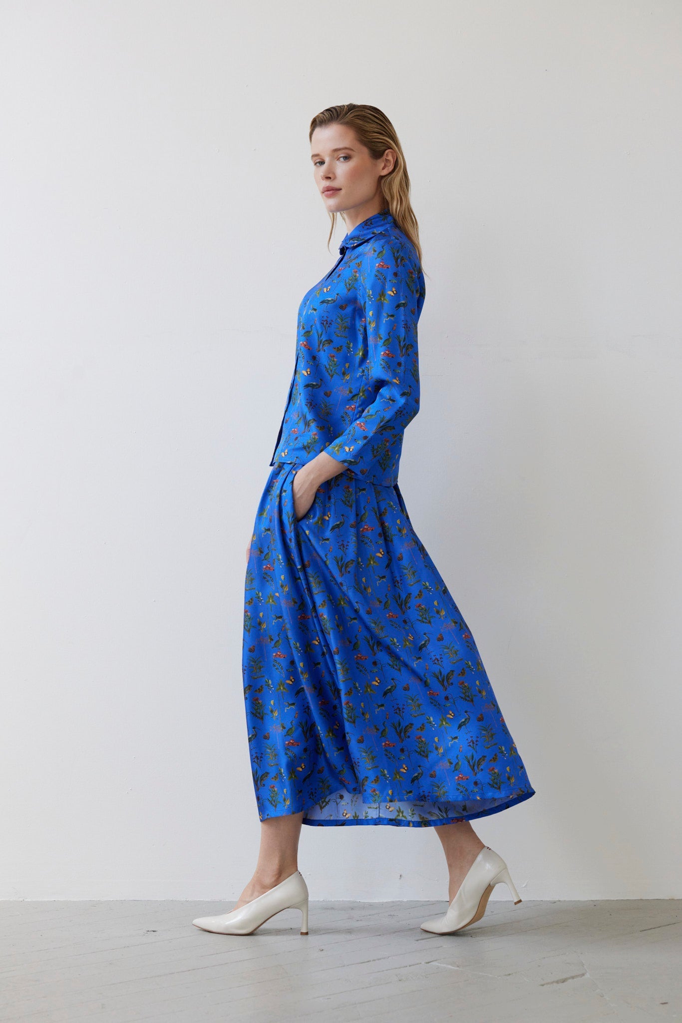Binty Blouse in Audubon Silk Twill Tops CHRISTINE ALCALAY - 5